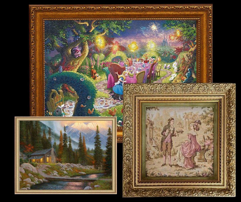 Puzzle and tapestry framing